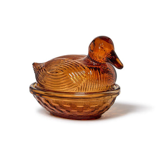 Duck on Nest Covered Dish by Two's Company