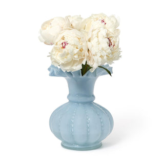 Hydrangea Blue Ruffled Edge Vase by Two's Company