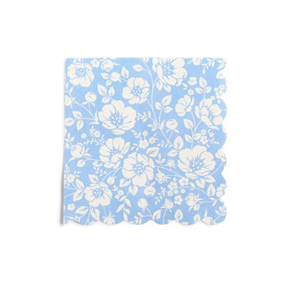 Blue Floral Bouquet 3-Ply Paper Cocktail Napkins by Two's Company