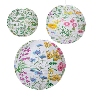 Floral Garden Paper Lanterns, Set of 3 by Two's Company