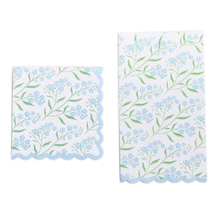Forget-Me-Not 3-Ply Paper Napkins with Scalloped Edge by Two's Company