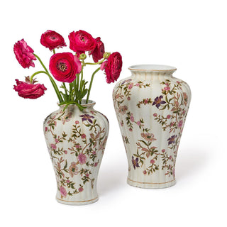Ribbed Vases with Crackle Finish, Set of 2 by Two's Company