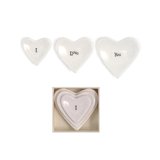 I Love You Stackable Heart Dishes, Set of 3 by Two's Company