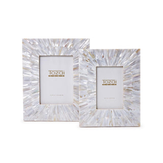 Mother of Pearl Photo Frames, Set of 2 by Two's Company