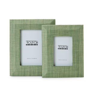 Monaco Green Grass Photo Frames, Set of 2 by Two's Company