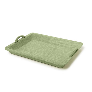 Green Faux Seagrass Decorative Rectangle Tray by Two's Company