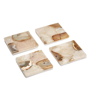 Agate Coasters with Marble Base, Set of 4 by Two's Company