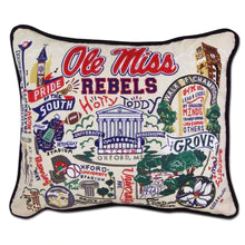 Catstudio University of Mississippi Embroidered Pillow