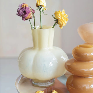 Glass Pleated Vase