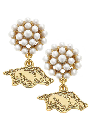 Pearl Cluster Game Day Earrings