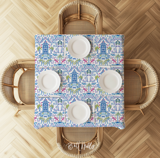 Colorful Chinoiserie Tablecloth