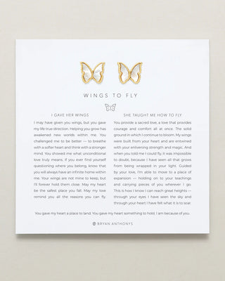 Wings to Fly Stud Earrings - 14k Gold