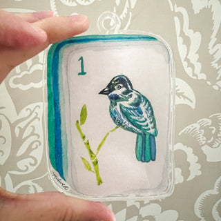 Bird Bam Watercolor Acrylic Ornament