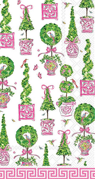 Paper Guest Towels Pink Topiaries