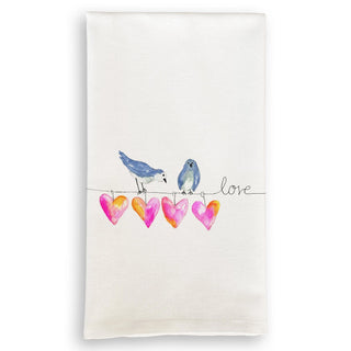 Hearts on a Wire Dish Towel