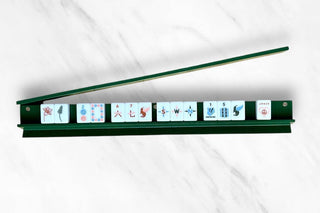 Wood Mahjong Racks & Pushers (Set of 4)