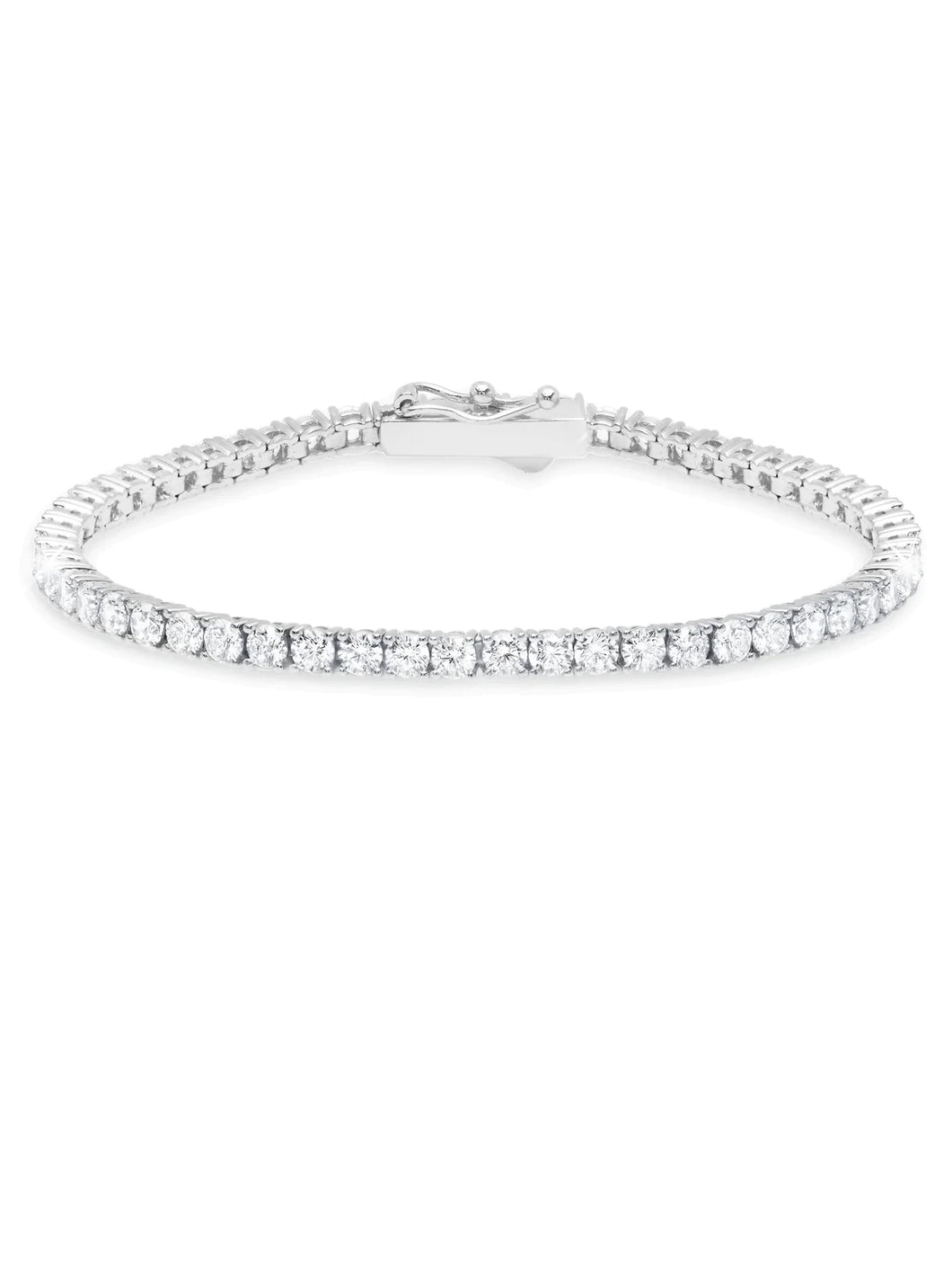 Classic Medium Brilliant Tennis Bracelet Finished in Pure Platinum