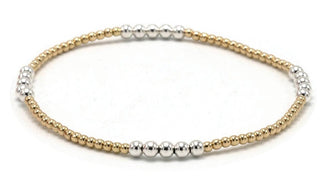 Hamptons Alloy 2*3 14k Gold-Filled with Sterling Beaded Bracelet