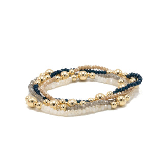 Nantucket Shimmer Winter White & 14k Gold- Filled Beaded Bracelet