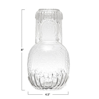 Embossed Glass Carafe