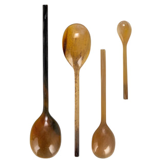 Natural Horn Measuring Spoons with Drawstring Bag