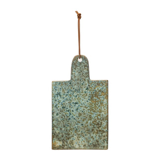 Stoneware Cheese/Serving Board with Leather Tie