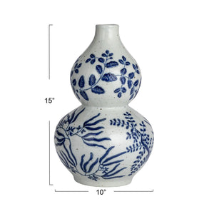 Hand-Painted Stoneware Vase
