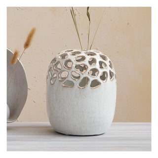 Cut Out Stoneware Vase