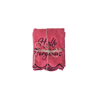 Cotton Terry Wash Cloths With Scalloped Edge