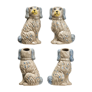 Hand-Painted Vintage Reproduction Dog Vase