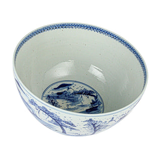 Blue and White Landscape Porcelain Bowl