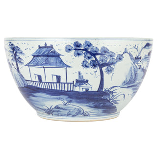 Blue and White Landscape Porcelain Bowl