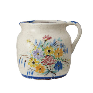 Terracotta Pitcher with Flowers