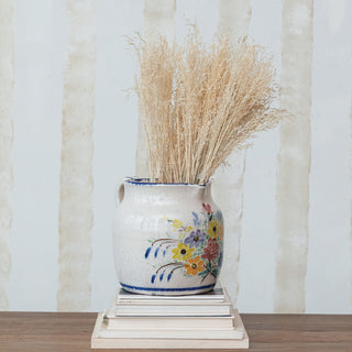 Terracotta Pitcher with Flowers