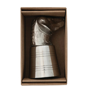 Aluminum and Stainless Dog Head Shot Glass