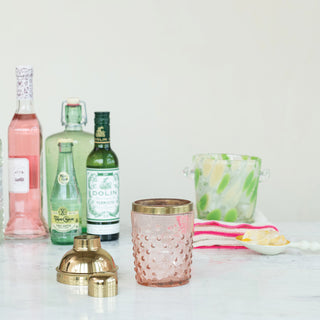 Hand-Blown Glass Hobnail Cocktail Shaker