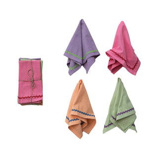 Square Ric-Rac Napkins, Set of 4