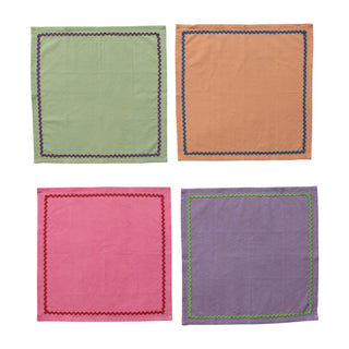 Square Ric-Rac Napkins, Set of 4
