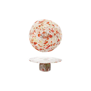 Handblown Confetti Glass Pedestal