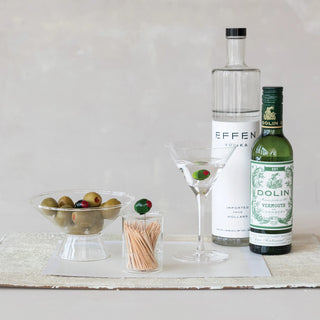 Glass Toothpick Holder with Hand Blown Olive