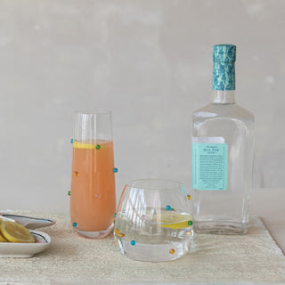 Handmade Drinking Glass with Dots