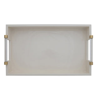 White Laquered Tray with Handles