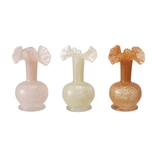 Ruffled Art Glass Vase