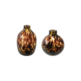 Tortoise Shell Glass Vase