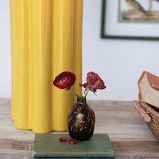 Tortoise Shell Glass Vase