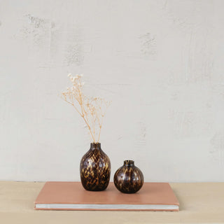 Tortoise Shell Glass Vase