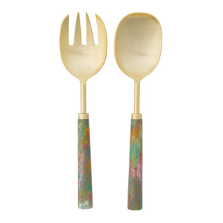 Salad Servers with Marbled Handles