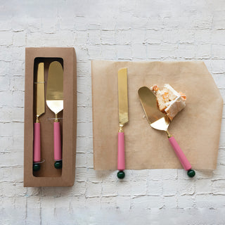 Cake Servers with Resin Handles
