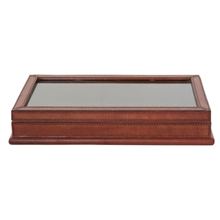 Handmade Leather Box with Glass Lid