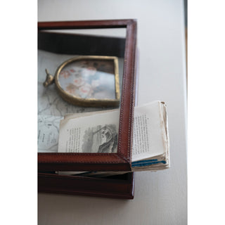 Handmade Leather Box with Glass Lid